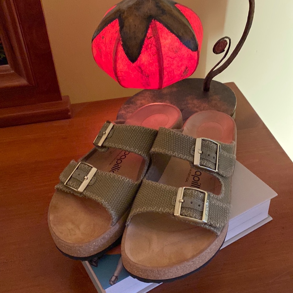 Birkenstock Papillio Size 39 Khaki Green Canvas Material 💚💚